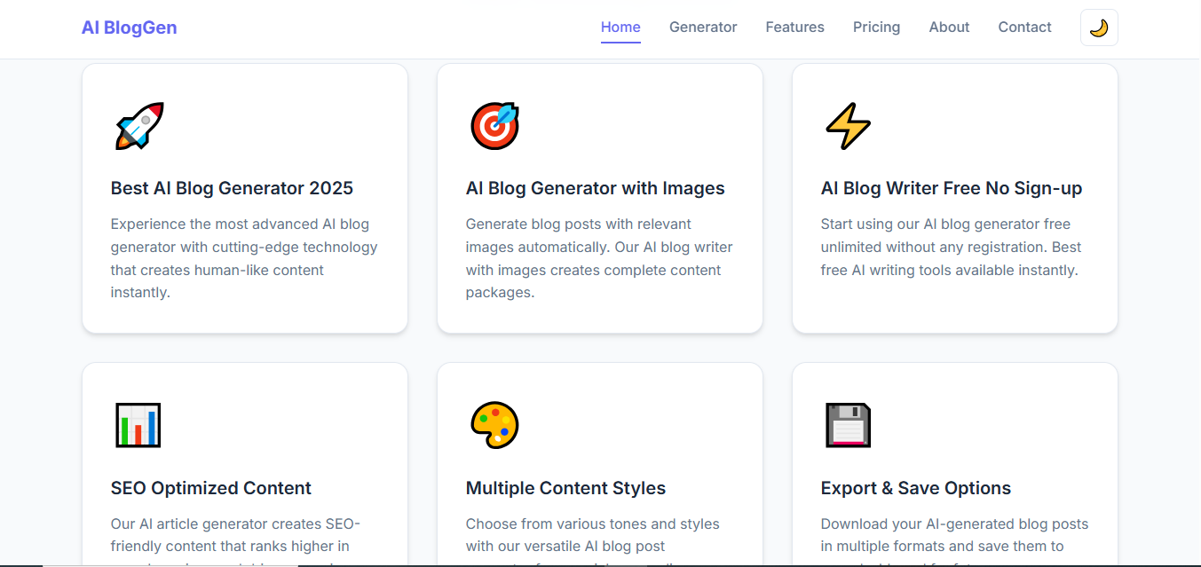 AI Blog Generator Interface